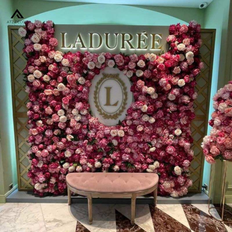 Setup backdrop tường hoa giả đẹp như thật, decor không gian thêm ấn tượng 17 steup backdrop tường hoa giả