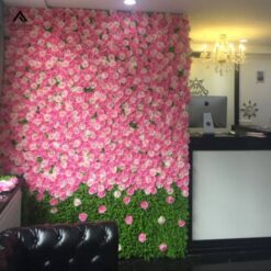 setup backdrop tường hoa giả