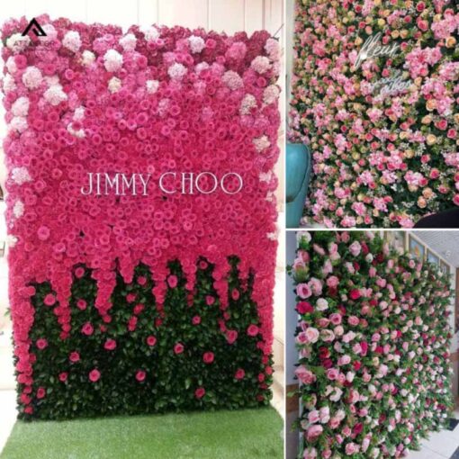 setup backdrop tường hoa giả