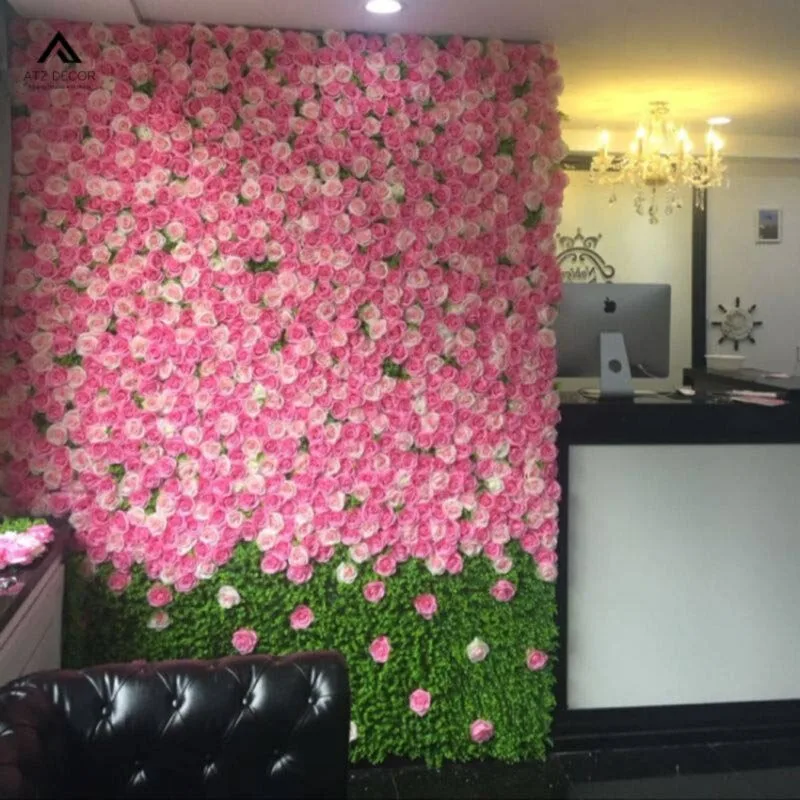 Setup backdrop tường hoa giả đẹp như thật, decor không gian thêm ấn tượng 4 setup backdrop tường hoa giả