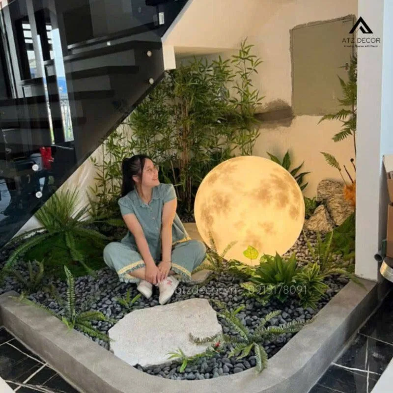 thi công tiểu cảnh cây giả gầm cầu thang