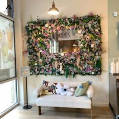 tường hoa giả decor quán cafe