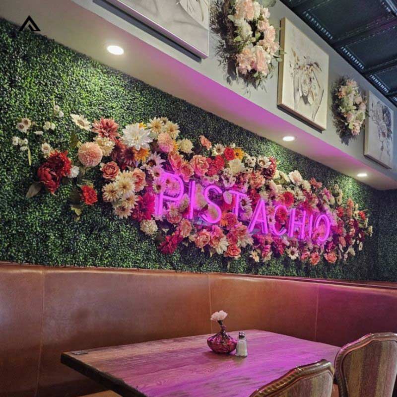 Tường hoa giả decor quán cafe bắt mắt, đa dạng mẫu mã ấn tượng 14 tường hoa giả decor quán cafe