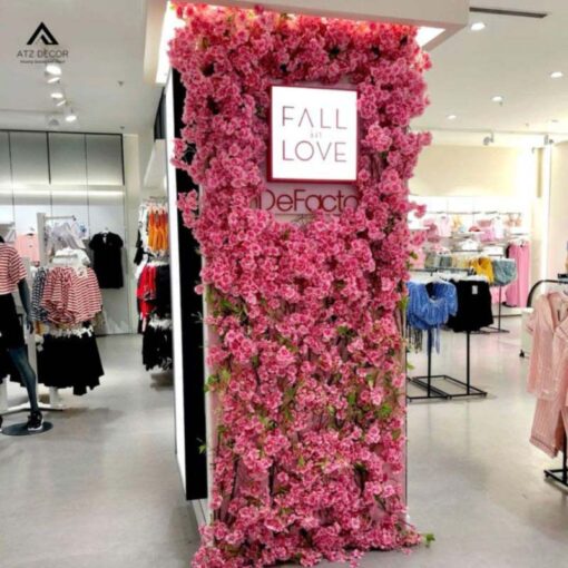 tường hoa giả decor shop quần áo