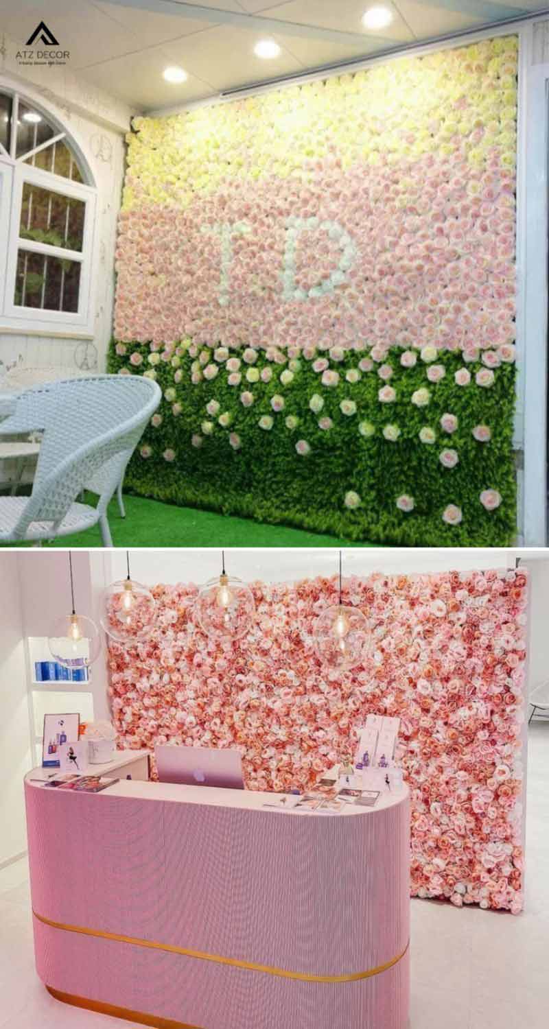 Tường hoa giả decor shop quần áo tinh tế, tạo không gian mới lạ và ấn tượng với khách hàng 16 tường hoa giả decor shop quần áo