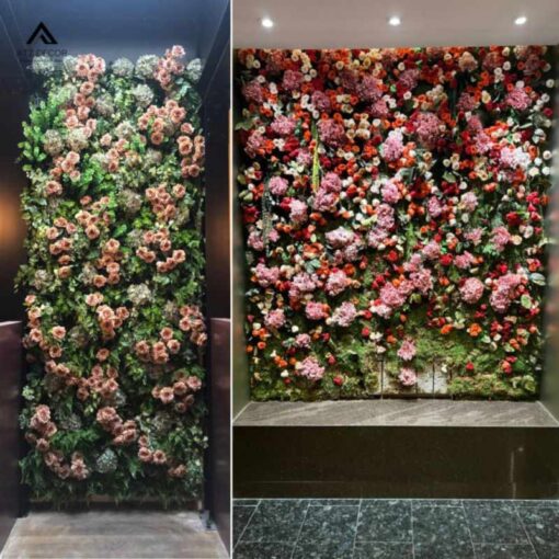 tường hoa giả decor shop quần áo