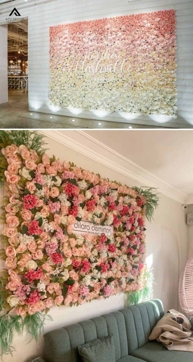 Tường hoa giả decor shop quần áo tinh tế, tạo không gian mới lạ và ấn tượng với khách hàng 17 tường hoa giả decor shop quần áo