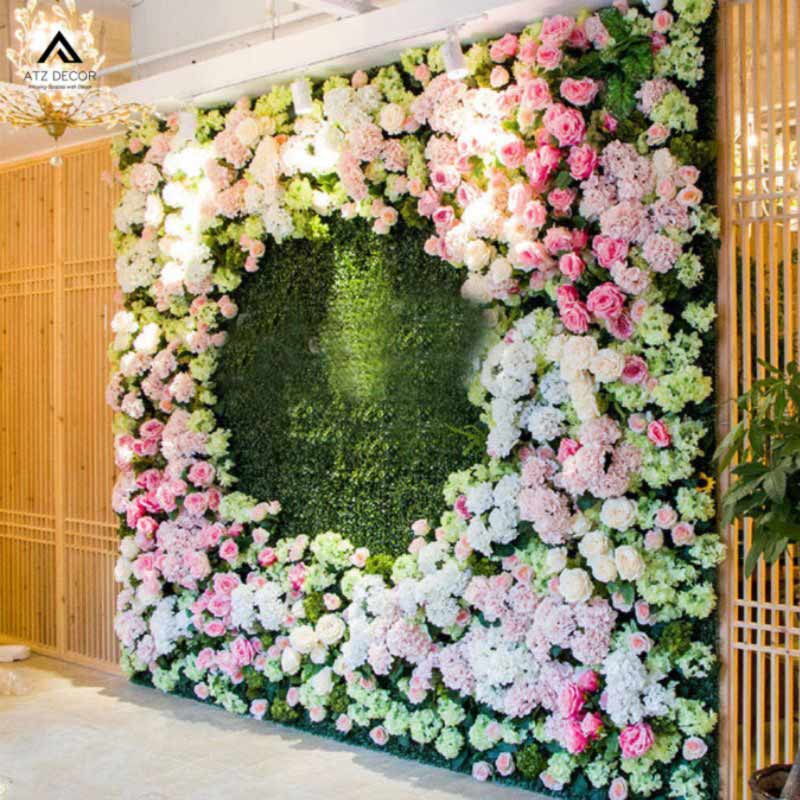 Tường hoa giả decor shop quần áo tinh tế, tạo không gian mới lạ và ấn tượng với khách hàng 20 tường hoa giả decor shop quần áo
