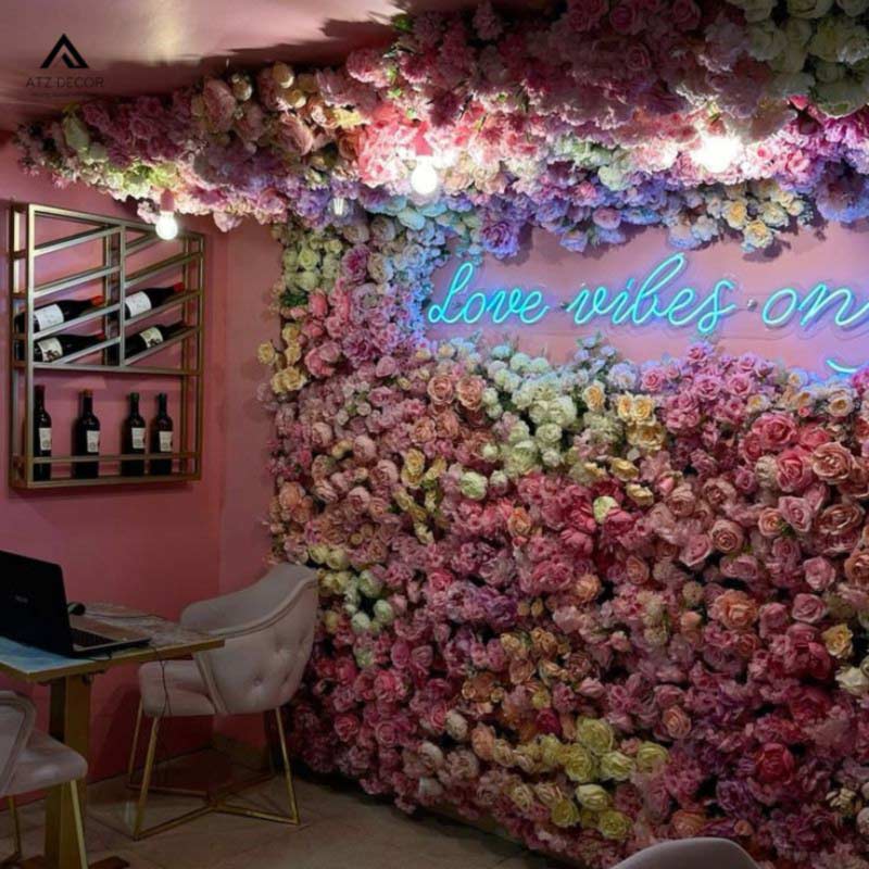 Tường hoa giả decor quán cafe bắt mắt, đa dạng mẫu mã ấn tượng 21 tường hoa giả decor quán cafe