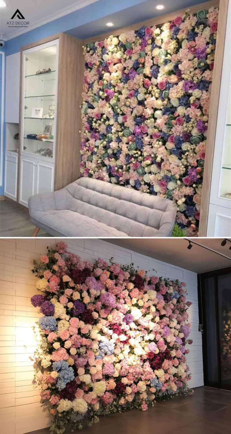 Tường hoa giả decor shop quần áo tinh tế, tạo không gian mới lạ và ấn tượng với khách hàng 19 tường hoa giả decor shop quần áo
