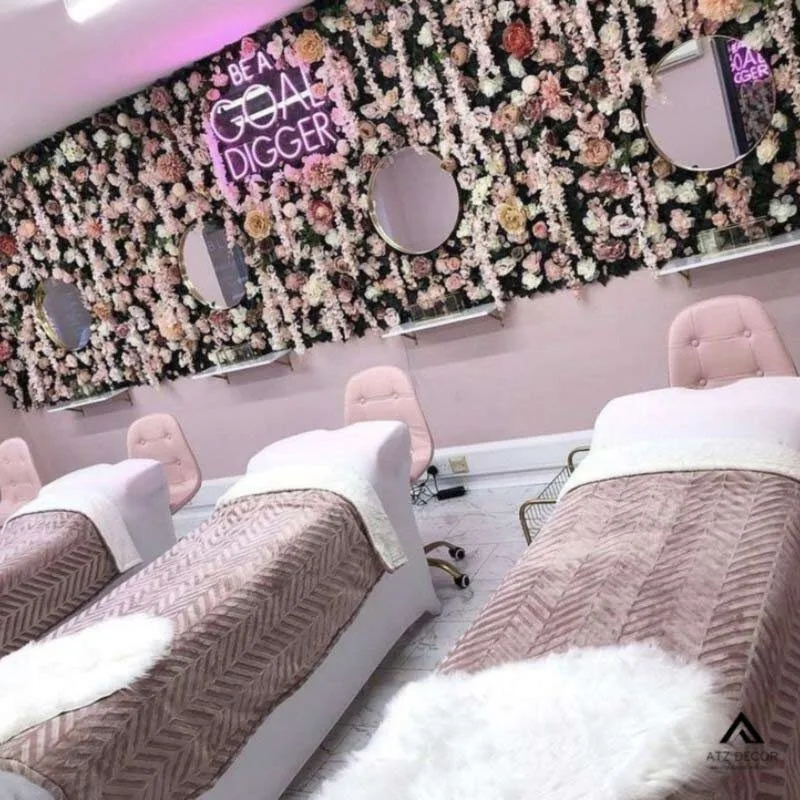 vách hoa giả decor spa