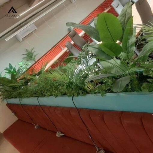 bục cây giả decor nhà hàng