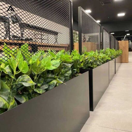 bục cây giả decor nhà hàng