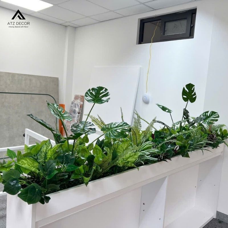 Bục cây giả văn phòng nhiều mẫu đẹp, trang trí thêm xanh mà không cần chăm sóc 19 bục cây giả văn phòng