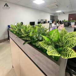 bục cây xanh giả trang trí văn phòng