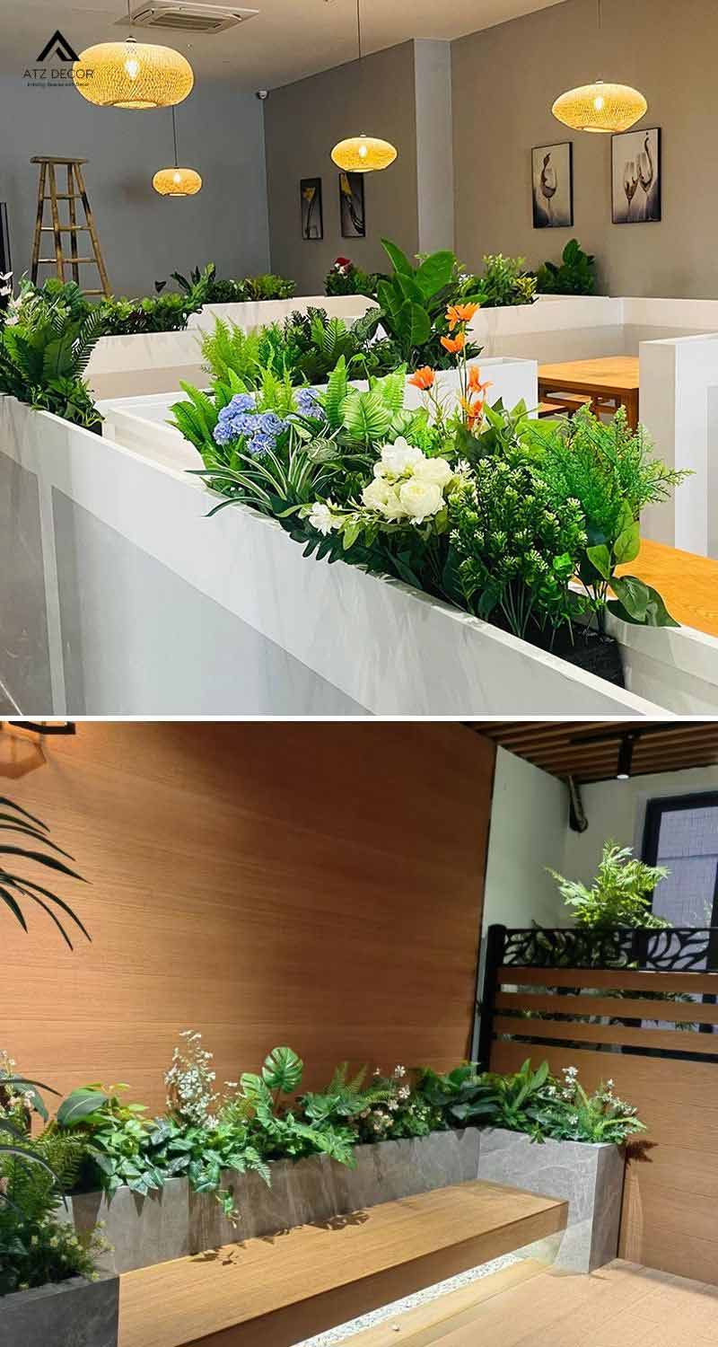 Bục cây giả decor nhà hàng mẫu đẹp, giá tốt, chất lượng cao 18 bục cây giả decor nhà hàng