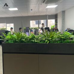 bục cây xanh giả trang trí văn phòng