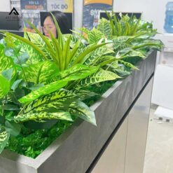 bục cây xanh giả trang trí văn phòng