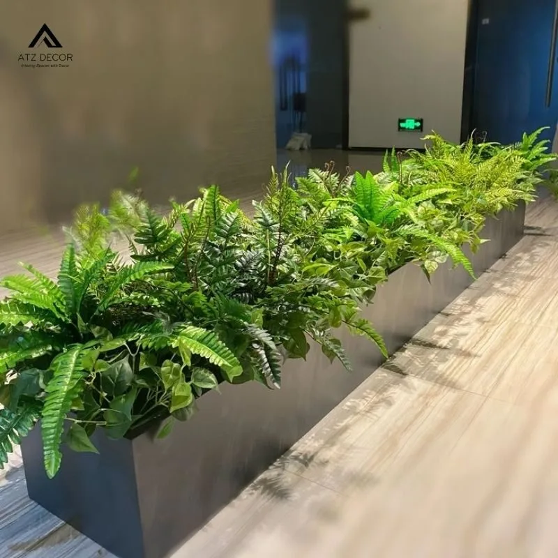 Bục cây giả văn phòng nhiều mẫu đẹp, trang trí thêm xanh mà không cần chăm sóc 3 bục cây giả văn phòng