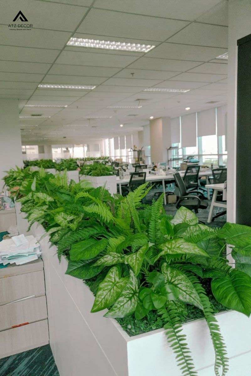 Bục cây giả văn phòng nhiều mẫu đẹp, trang trí thêm xanh mà không cần chăm sóc 15 bục cây giả văn phòng