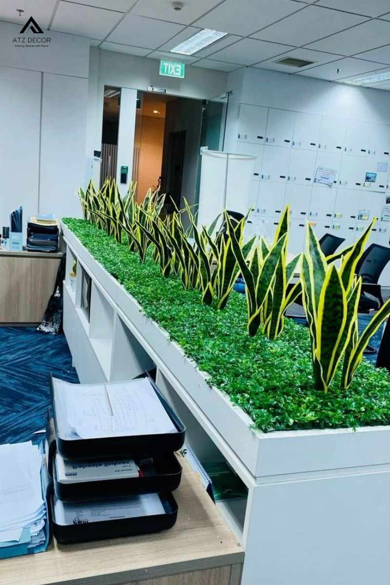 Bục cây giả văn phòng nhiều mẫu đẹp, trang trí thêm xanh mà không cần chăm sóc 17 bục cây giả văn phòng
