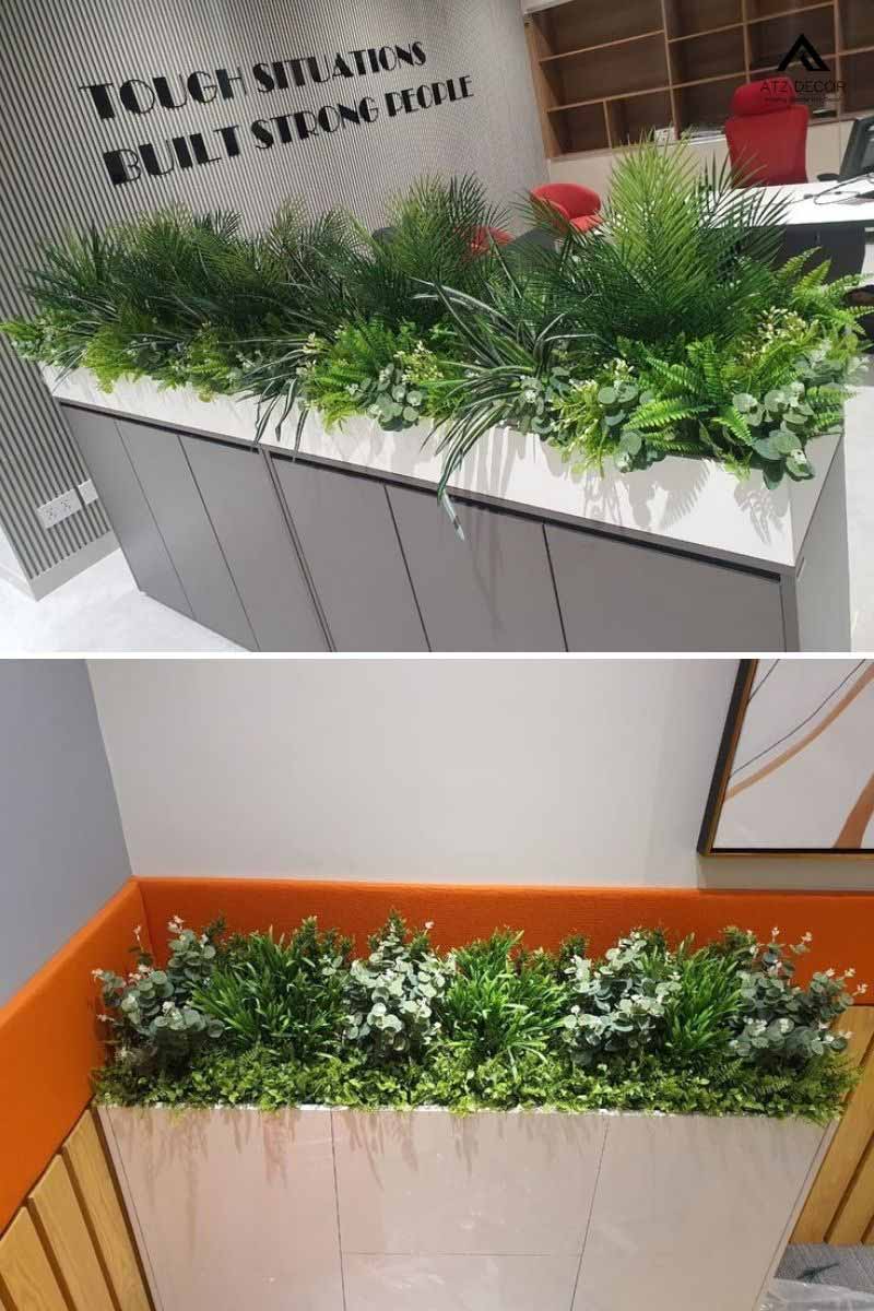 Bục cây giả văn phòng nhiều mẫu đẹp, trang trí thêm xanh mà không cần chăm sóc 16 bục cây giả văn phòng