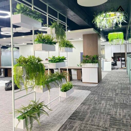 thi công tiểu cảnh cây giả văn phòng EVG
