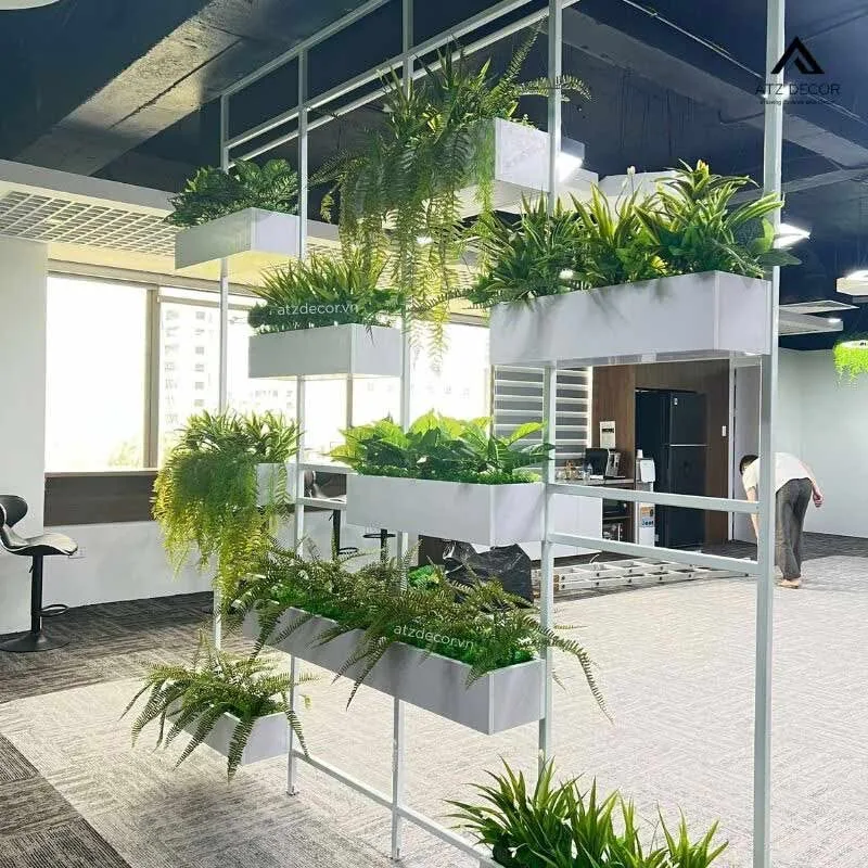 Thi công trọn gói tiểu cảnh cây giả văn phòng công ty EVG - Cầu Giấy 4 thi công tiểu cảnh cây giả văn phòng EVG