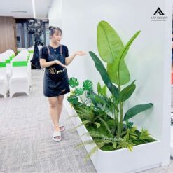thi công tiểu cảnh cây giả văn phòng EVG