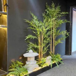 tiểu cảnh tre giả trang trí văn phòng