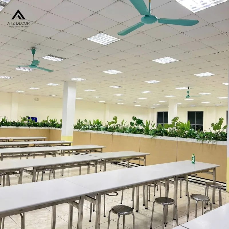 Thi công bục cây giả trọn gói cho bếp ăn công nghiệp tại Hà Nam 2 thi công bục cây giả tại hà nam