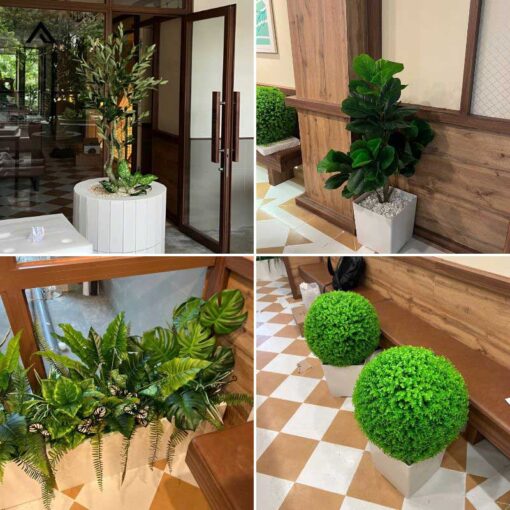 thi công cây giả quán cafe KOI Thé