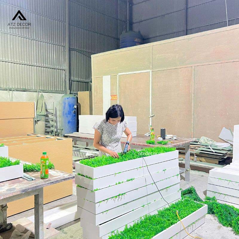 thi công bục cây giả tại hà nam