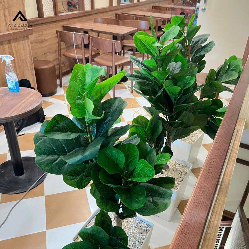 thi công cây giả quán cafe KOI Thé