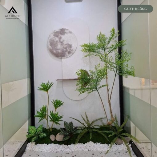 tiểu cảnh cây giả decor spa