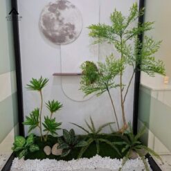 tiểu cảnh cây giả decor spa