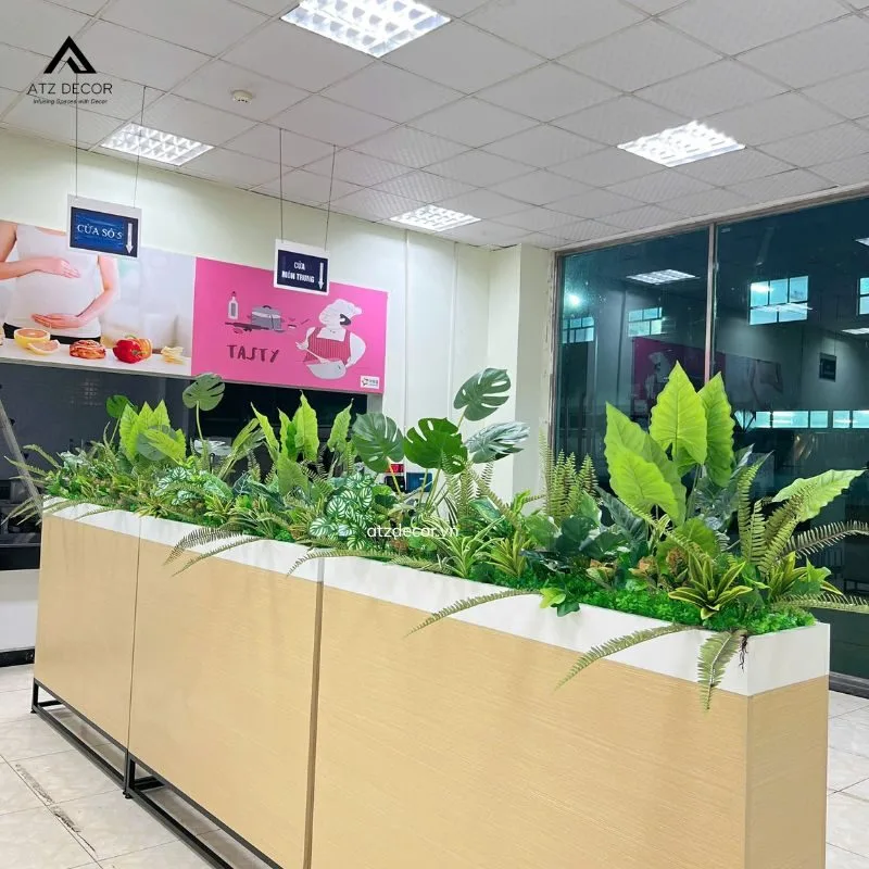 Thi công bục cây giả trọn gói cho bếp ăn công nghiệp tại Hà Nam 3 thi công bục cây giả tại hà nam
