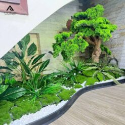 tiểu cảnh cây giả gầm cầu thang ở long biên