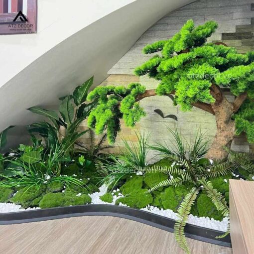 tiểu cảnh cây giả gầm cầu thang ở long biên