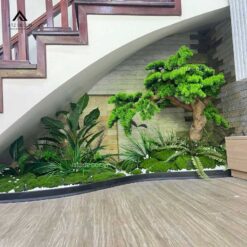 tiểu cảnh cây giả gầm cầu thang ở long biên