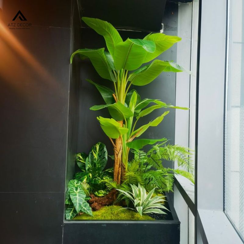 Bồn cây trong nhà giả trang trí bền đẹp, phù hợp với nhiều không gian 2 bồn cây trong nhà giả
