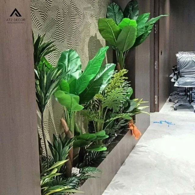 bồn cây trong nhà giả