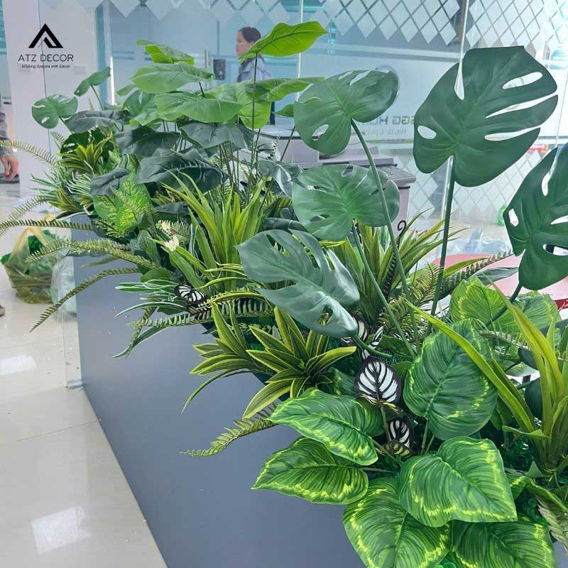 Thi công bồn cây giả decor văn phòng làm việc tại Long Biên - Hà Nội 5 thi công bồn cây giả tại long biên