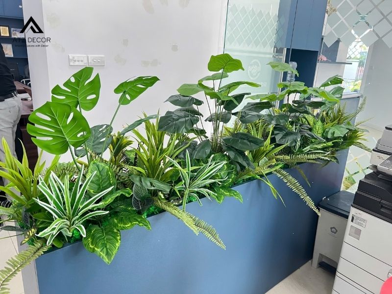 Thi công bồn cây giả decor văn phòng làm việc tại Long Biên - Hà Nội 2 thi công bồn cây giả tại long biên