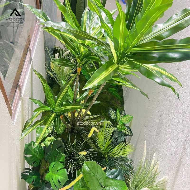 Thi công tiểu cảnh cây giả nhiệt đới xanh tươi tại Hoài Đức, Hà Nội 5 tiểu cảnh cây giả nhiệt đới góc nhà