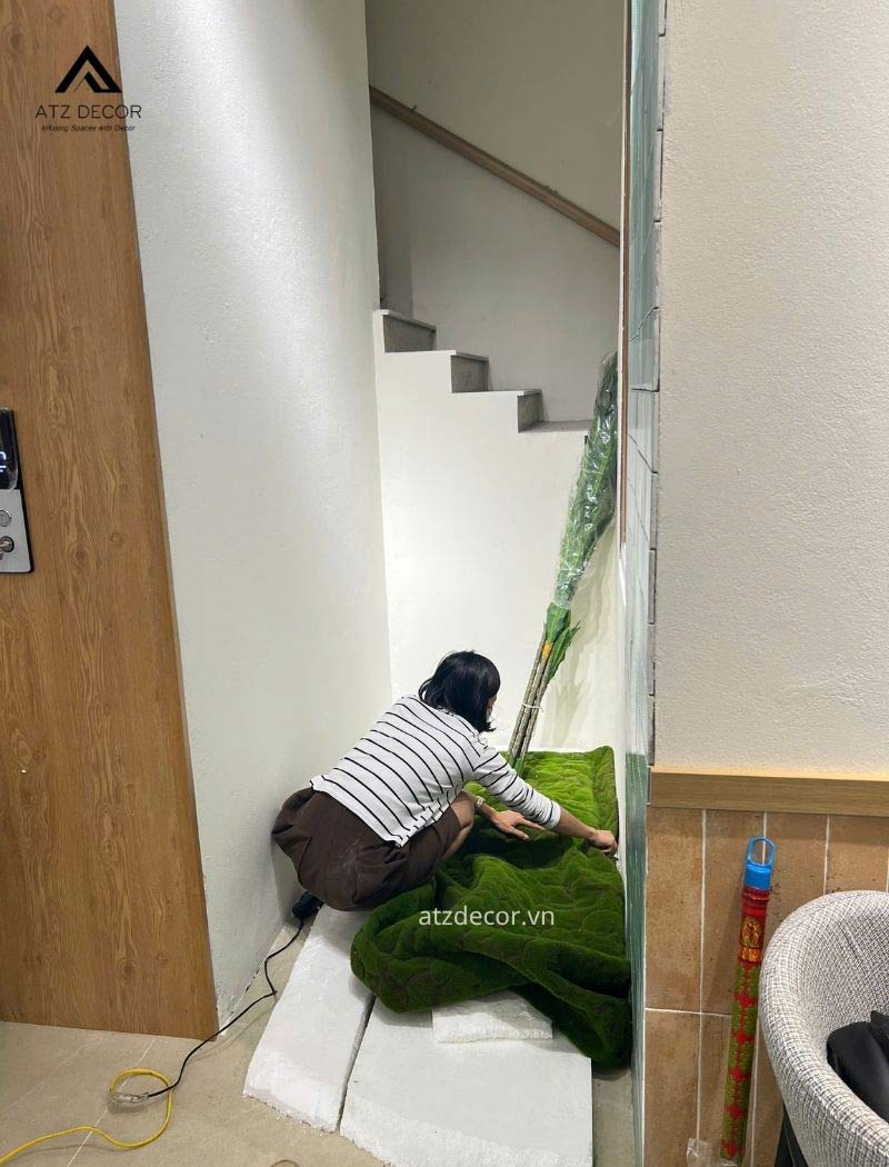 Thi công tiểu cảnh cây giả nhiệt đới xanh tươi tại Hoài Đức, Hà Nội 17 tiểu cảnh cây giả nhiệt đới góc nhà