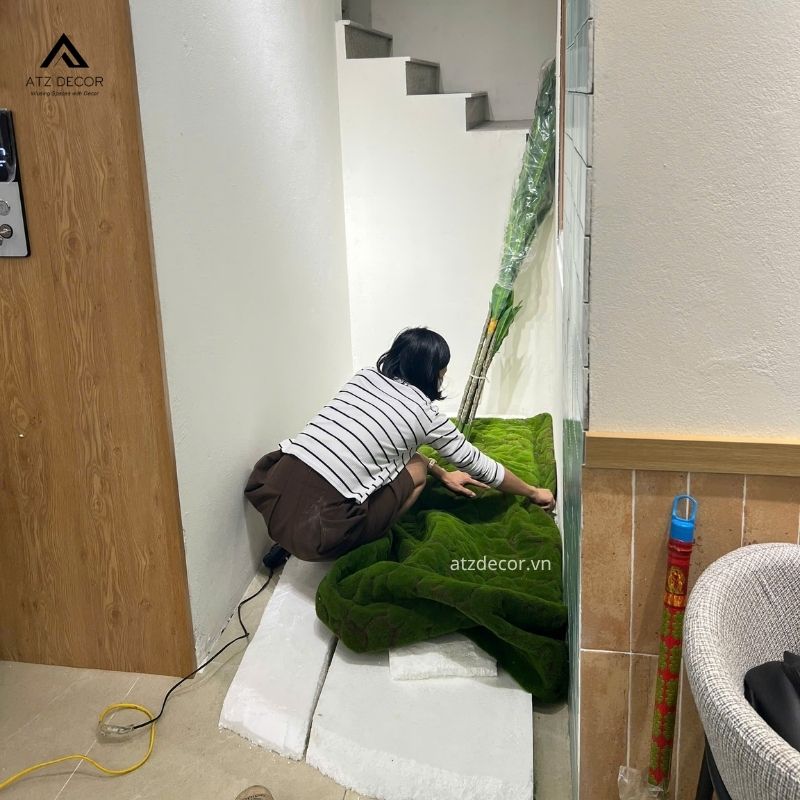 Thi công tiểu cảnh cây giả nhiệt đới xanh tươi tại Hoài Đức, Hà Nội 7 tiểu cảnh cây giả nhiệt đới góc nhà