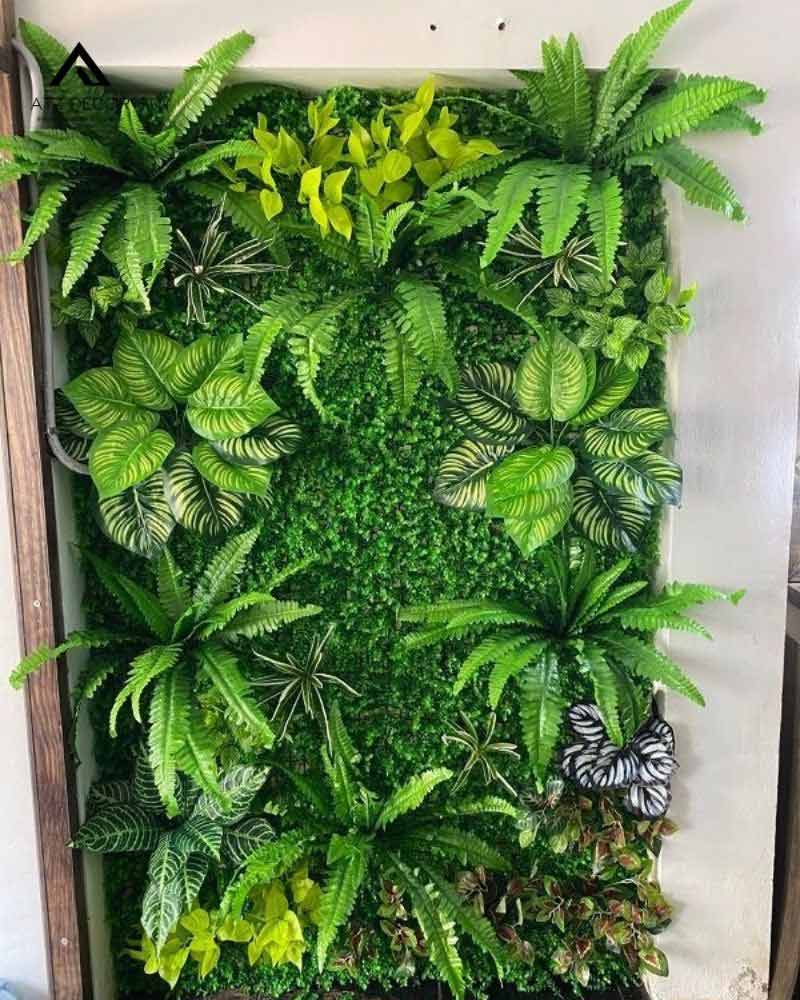 tường cây giả trong nhà