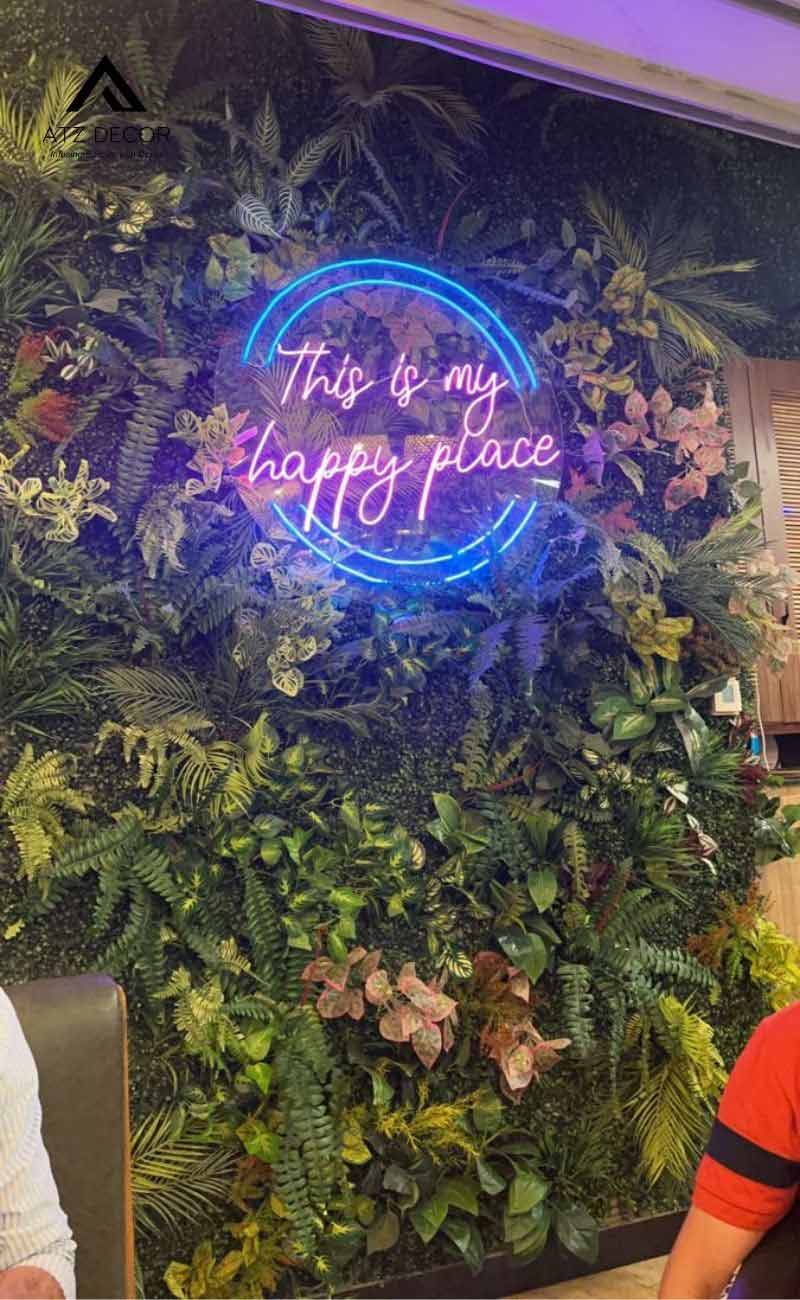 tường cây xanh giả trong nhà