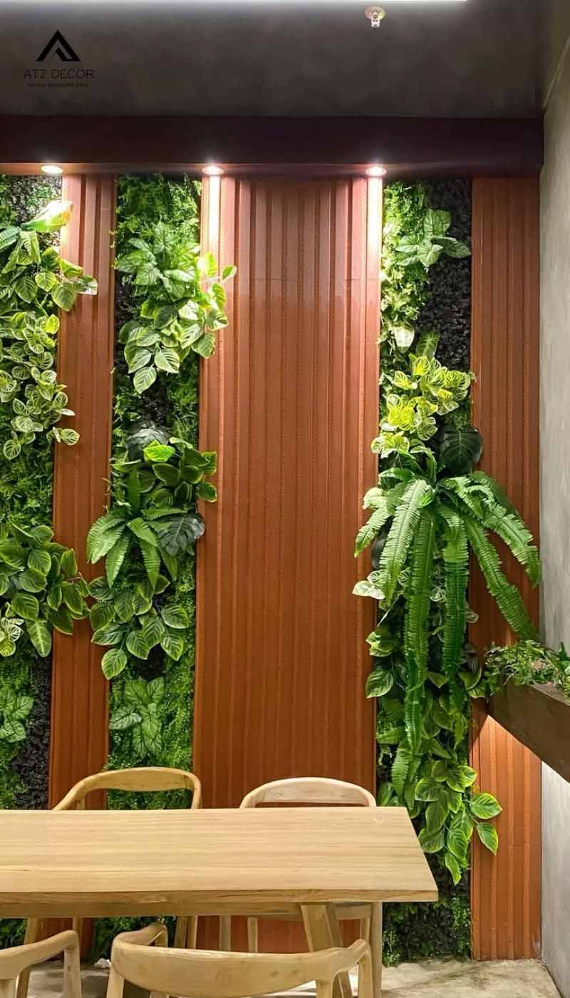 vách ngăn cây giả